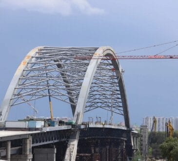 Строительство Подольского моста. Будівництво Подільського моста