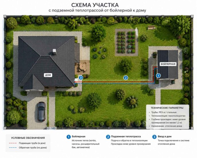 Как построить бойлерную на участке частного дома и провести отопление в дом. Пошаговое решение 11