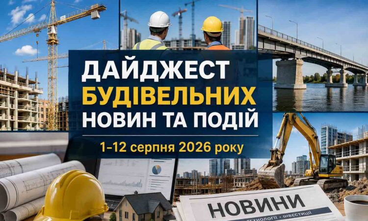 Будівельний фронт та глобальні тренди. Головне за останні 10 днів серпня 2026 року 12 Будівельний фронт та глобальні тренди. Серпень 2026р.