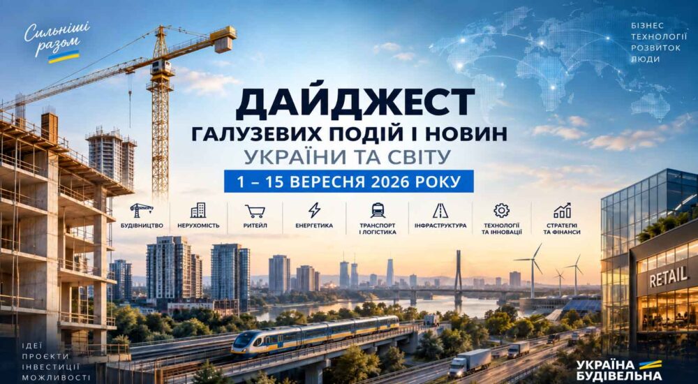 Дайджест галузевих новин України та Світу. Головне за період 1–15 вересня 2026 року 4